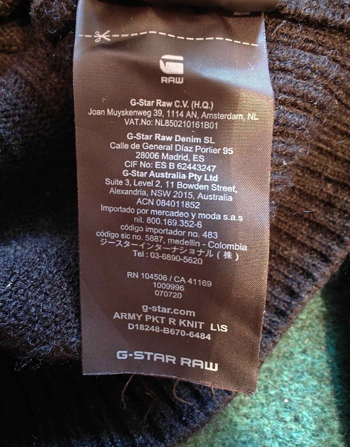 G-Star Raw  -  Army Pocket Ribbed Knit Sweater