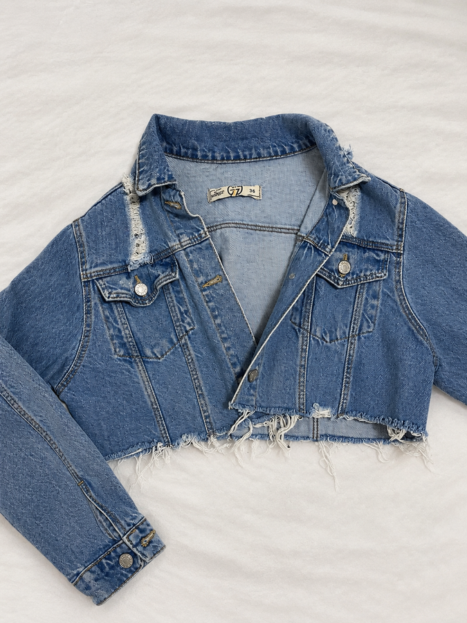 Vintage Cropped Denim Jacket