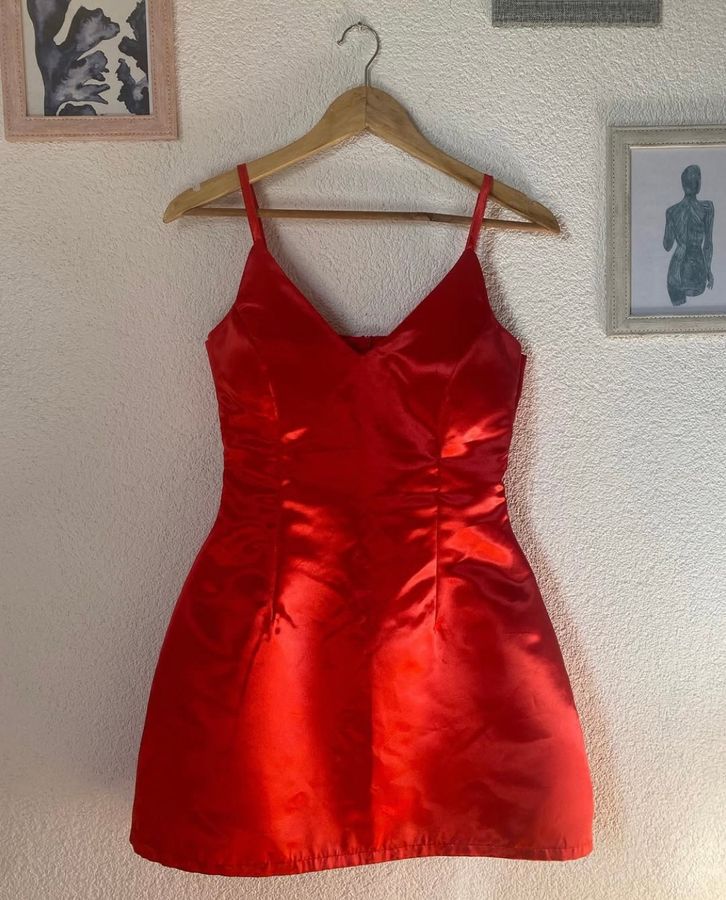 red custom dress