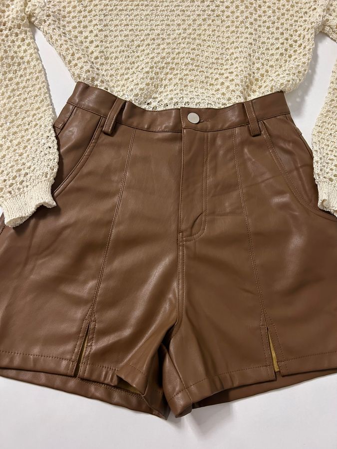 Leather shorts