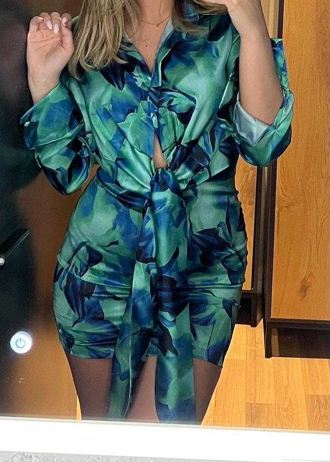 Green floral dress