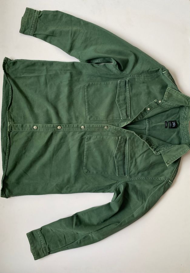 Green Relaxed Fit Shirt Jacket