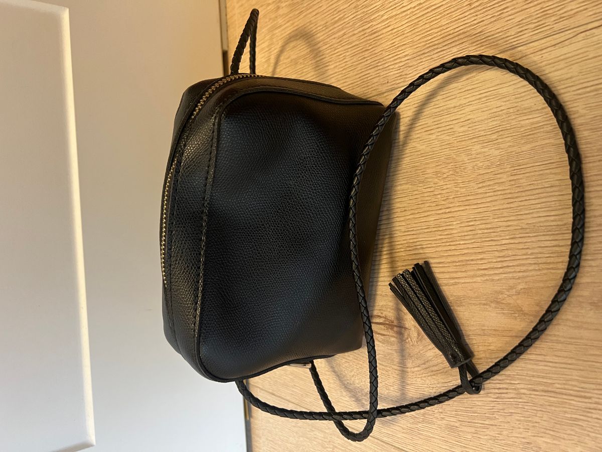 Black leather bag