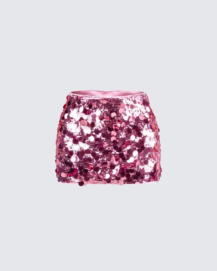 Pink Sequin Skirt