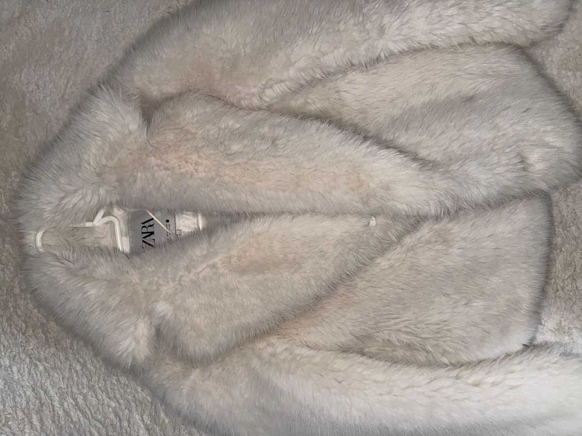 Zara white fur coat