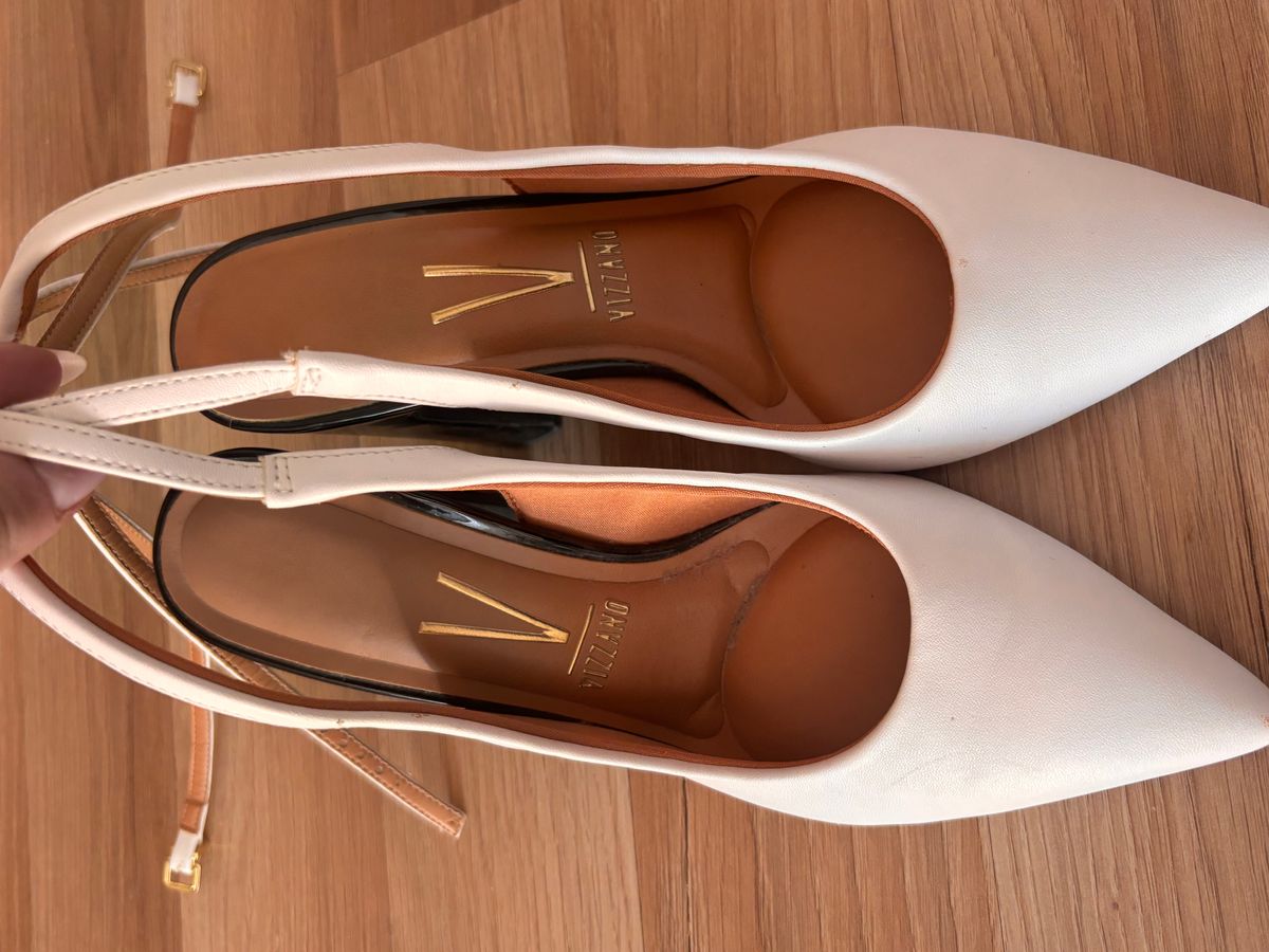 White pointed heels 