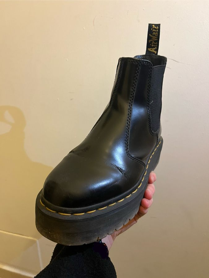 Dr Martens Smooth Leather Platform Chelsea Boots