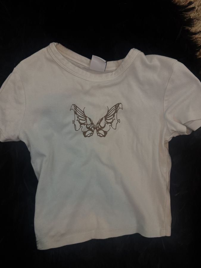 Retro-Butterfly crop top