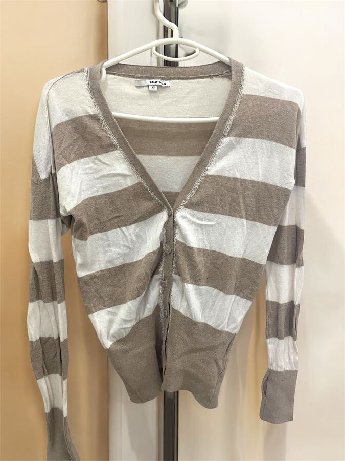 Striped Brown and White Cardigan