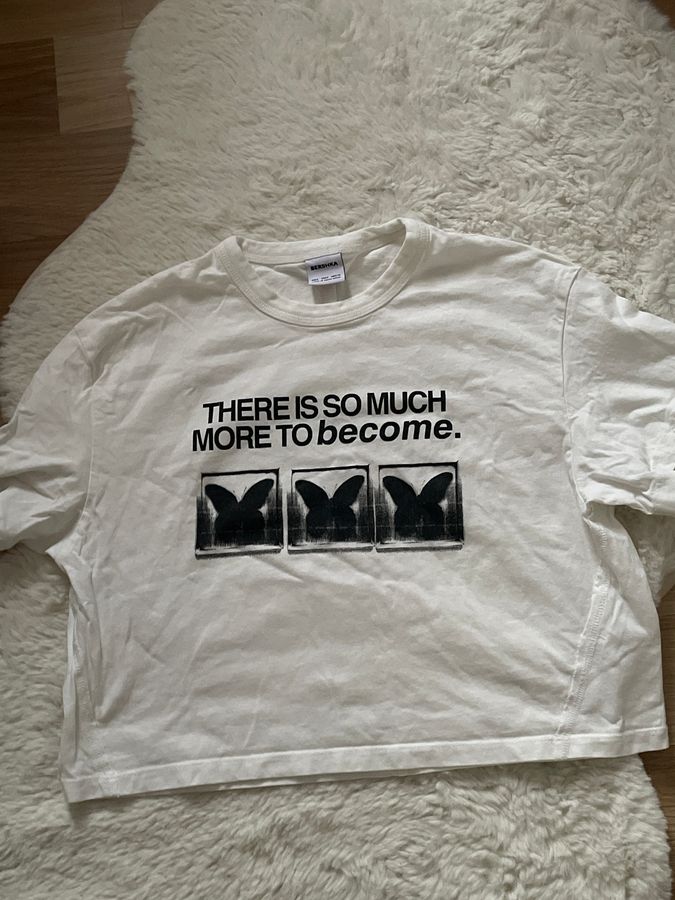 bershka White cropped t-shirt