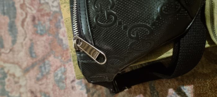  Black GG Embossed Belt Bag 2