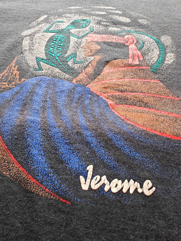 Oneita Power 50  -  1990s Arizona Tribal Native - Jerome Graphic Vintage T-Shirt 4