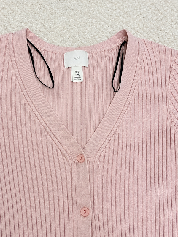 Pink Ribbed H&M Cardigan 2