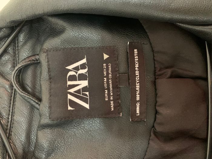 Zara-Short black leather jacket-jakne e zez e lekures 5