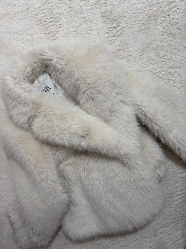 Zara white fur coat 2