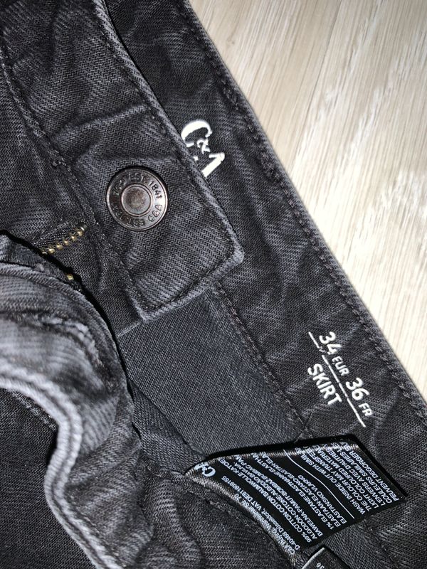Washed Effect Black Skirt  4
