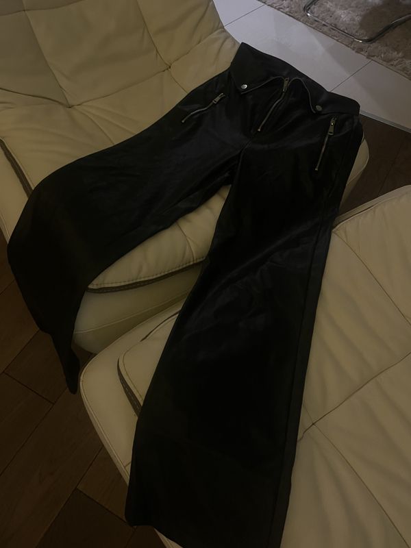 Vintage Y2K Faux Leather Flare Pants 4