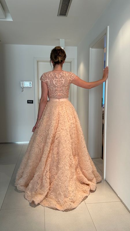 Teuta Matoshi Peach Long Dress 4