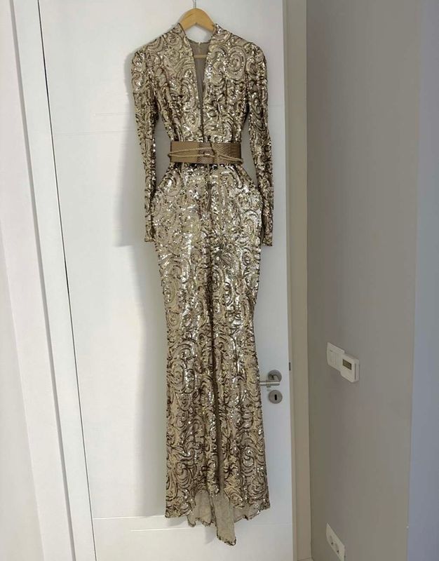 Long Gold Dress by Teuta Matoshi Duriqi 1