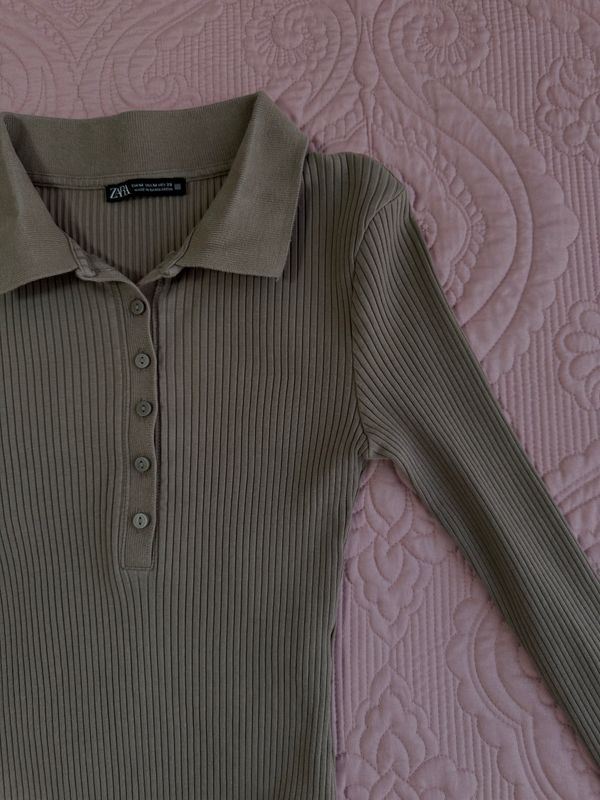 Ribbed polo bodysuit 3