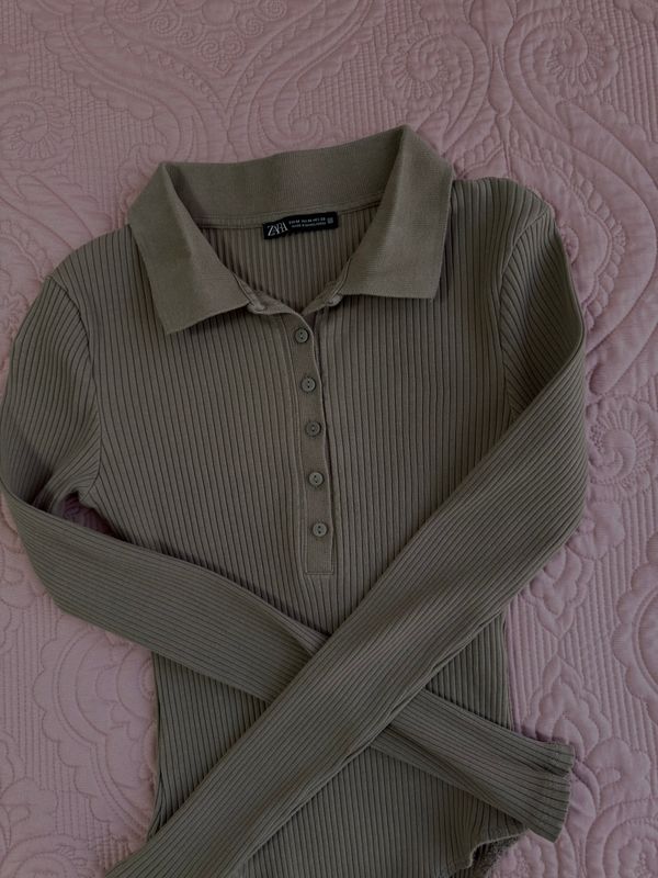 Ribbed polo bodysuit 2