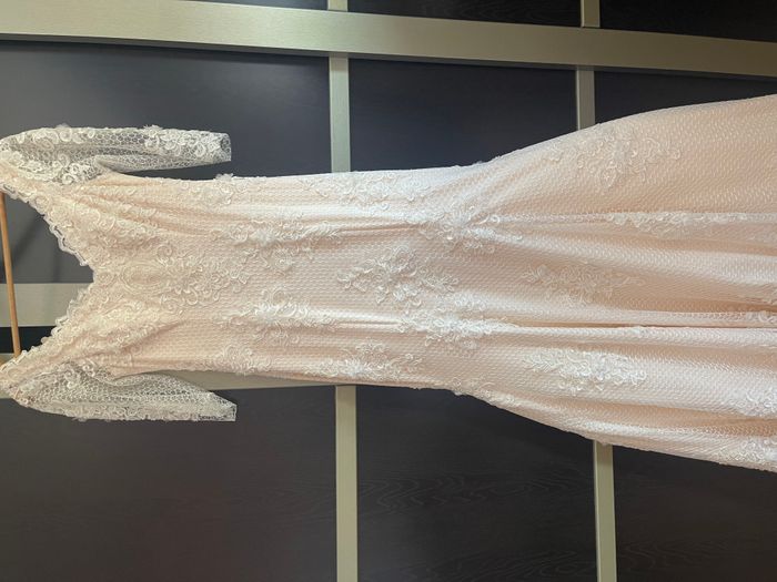 Elegant Lace Mermaid Wedding Dress- Lace, Nude & off white, Like New. Designed  by Tabja 2