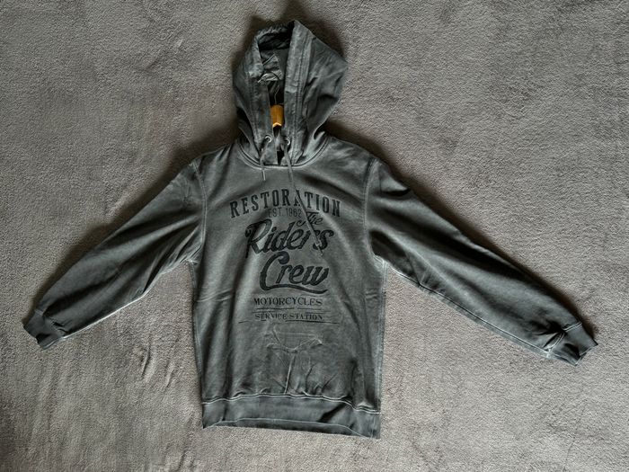 Spykar grey slim fit printed hooded sweatshirt 1
