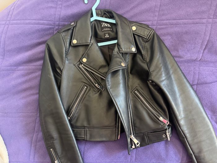 Zara leather jacket 1