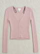 Pink Ribbed H&M Cardigan 1