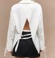 MISSGUIDED Lace Up Cuffs Open Back Oversized Shirt 3