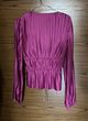 WAYF Payton Tie Front Long Sleeve Blouse Women's Cardigan Rhinestone Pink 2