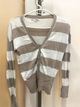 Striped Brown and White Cardigan 1